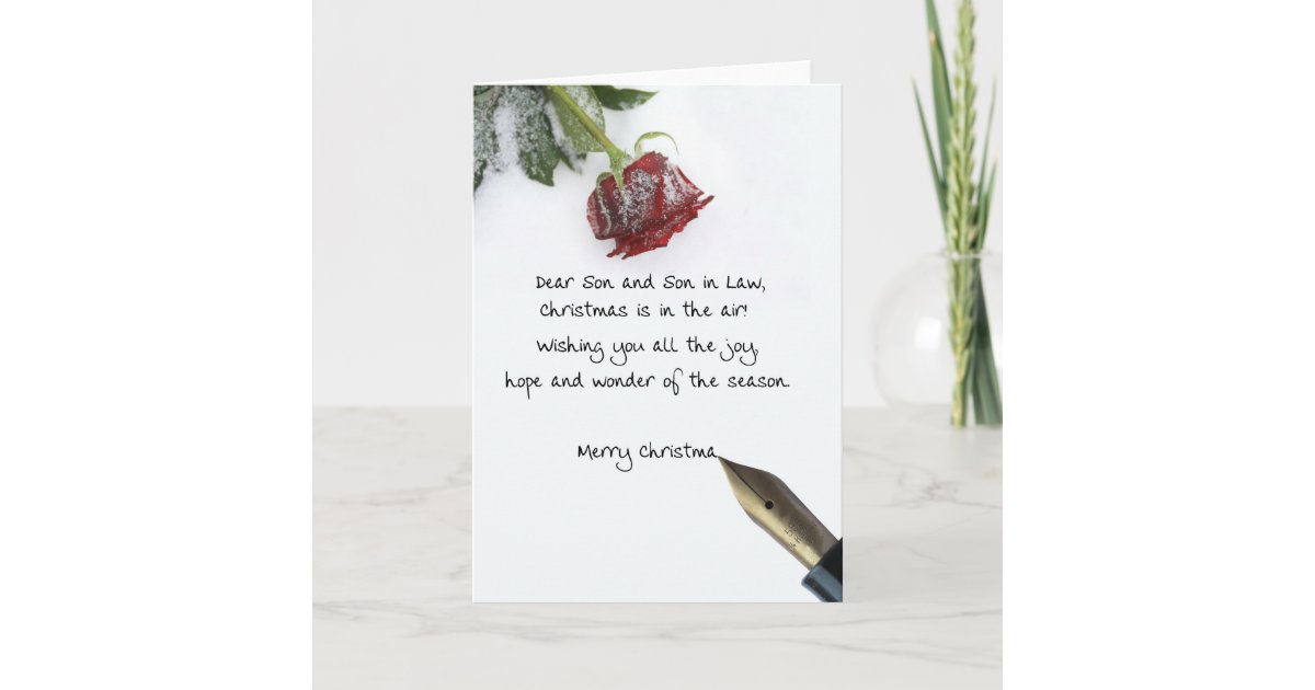 Sohn und Schwiegersohn Frohe Weihnachtskarte Feiertagskarte | Zazzle.de