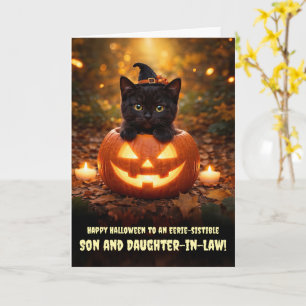 Sohn und Schwiegertochter Ehefrau Süßes Halloween Karte