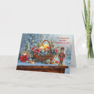 Sohn und Schwiegertochter Süßer Weihnachtskorb Karte