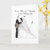 Sohn und Tochter am Hochzeitstag Karte (Gelbe Blume)