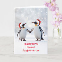 Sohn und Tochter im Gesetz Cute Pinguine im Schnee
