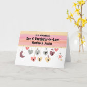 Sohn und Tochter im Jura Valentine Hearts Moon Sta Karte (Gelbe Blume)