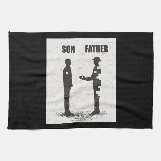 Sohn und Vater Geschirrtuch (Horizontal)