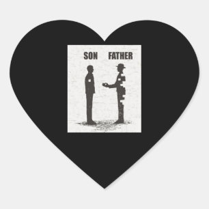 Sohn und Vater Herz-Aufkleber