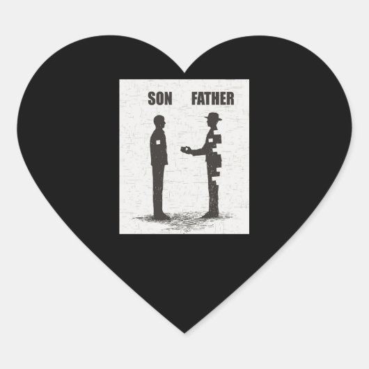 Sohn und Vater Herz-Aufkleber (Vorderseite)