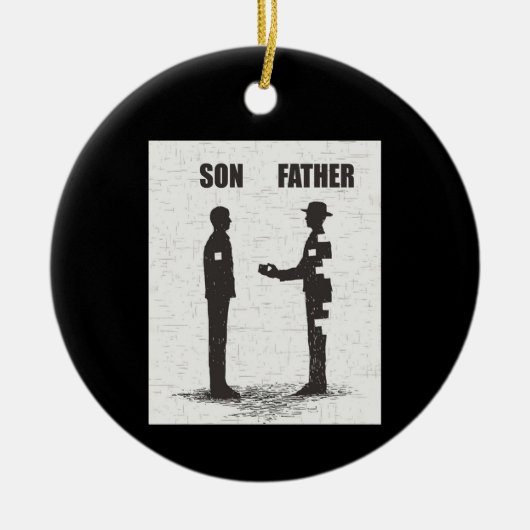 Sohn und Vater Keramik Ornament (Vorne)