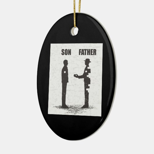 Sohn und Vater Keramik Ornament (Links)
