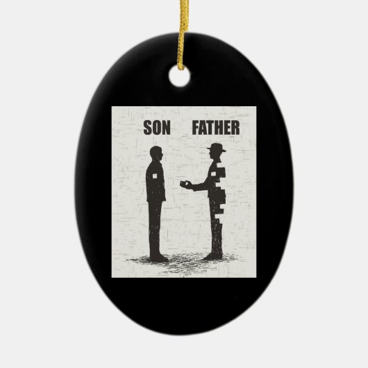 Sohn und Vater Keramik Ornament (Vorne)