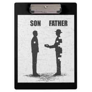 Sohn und Vater Klemmbrett