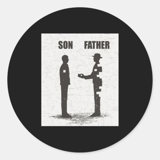 Sohn und Vater Runder Aufkleber (Vorderseite)