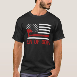 Sohn von Odin Valhalla Amerikanische Wikinger-Flag T-Shirt