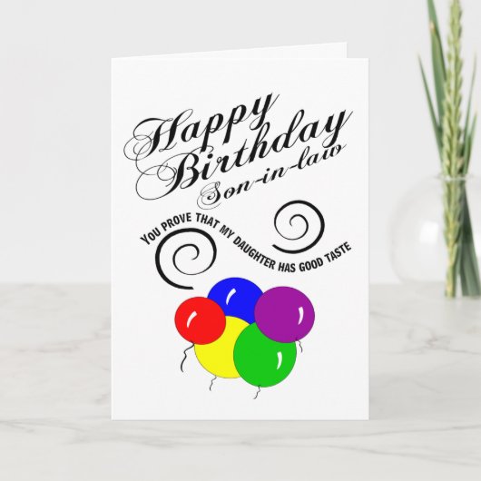 Sohn zum Geburtstag Karte (Vorderseite)