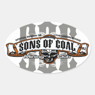 SÖHNE DES KOHLEBERGBAU CLUBS OVALER AUFKLEBER