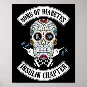 Söhne Diabetes Insulin Kapitel Schädeldiabetes AW Poster