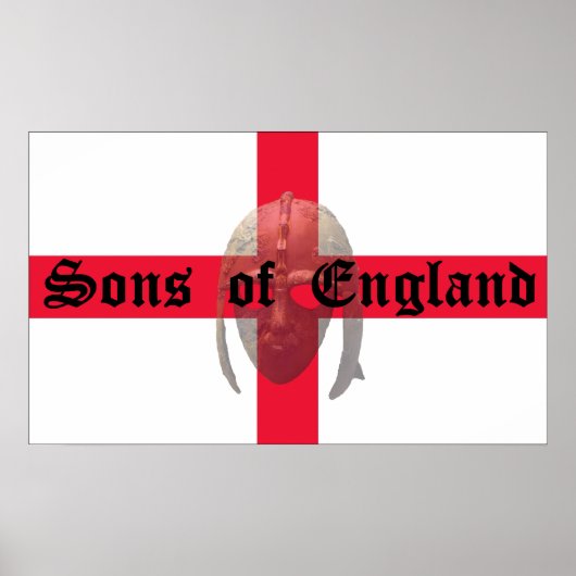 Söhne Englands angelsächsischer Helm Poster (Vorne)