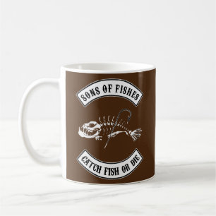 Söhne fangen Fisch Vintage Kaffeetasse