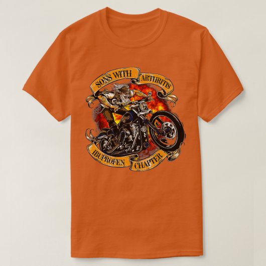 Söhne mit Arthritis Ibuprofen Kapitel Motorrad T-Shirt (Design vorne)