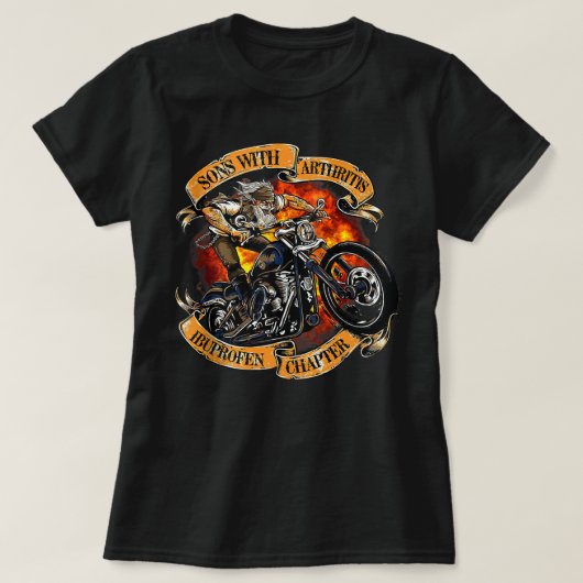 Söhne mit Arthritis Ibuprofen Kapitel Motorrad T T-Shirt (Design vorne)