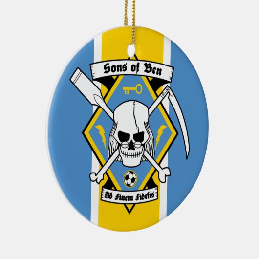 Söhne von Ben - Weihnachtsverzierung Keramik Ornament (Rechts)