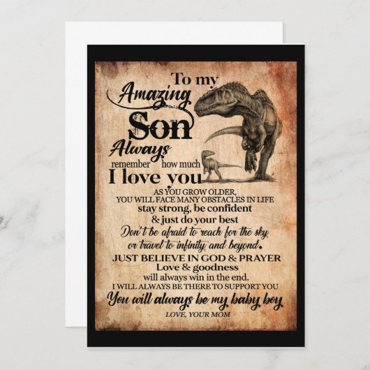 Söhne| Zu meinem Phantastischen Sohn Denken Sie da Einladung (Vorne/Hinten)