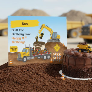 Sohns 11. Geburtstag Baustelle Karte