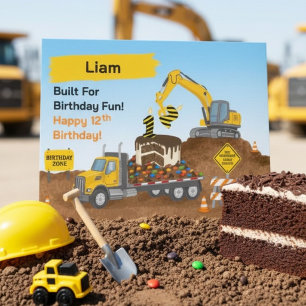 Sohns 12. Geburtstag Baustelle Karte