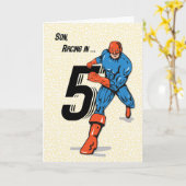 Sohns 5. Geburtstag Superheld Karte (Gelbe Blume)