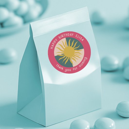 Soiree BIRTHDAY Modernes Niedliches KUSTOM Runder Aufkleber