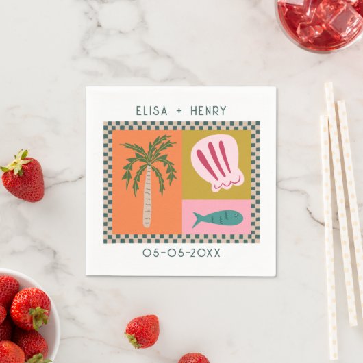 Soiree WEDD Verlobung Moderne KUSTOM Serviette (Beispiel)