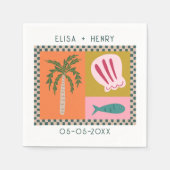 Soiree WEDD Verlobung Moderne KUSTOM Serviette (Vorderseite)