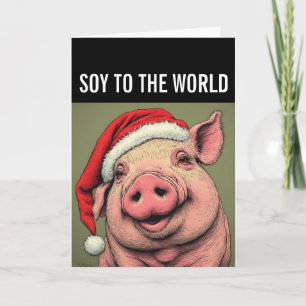 SOJA FÜR DIE WELT SCHWEIN VEGAN WEIHNACHTSGRUSSKAR FEIERTAGSKARTE
