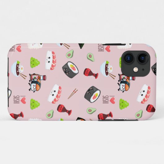 Soja in Liebe niedlich hellrosa Kawaii Sushi Case-Mate iPhone Hülle (Rückseite (Horizontal))