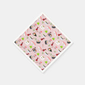 Soja in Liebe niedlich hellrosa Kawaii Sushi Serviette (Ecke)
