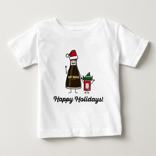 Soja Sauce Flasche Kind Weihnachten Weihnachten Baby T-shirt (Vorderseite)