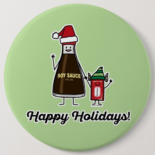 Soja Sauce Flasche Kind Weihnachten Weihnachten Button (Vorderseite)