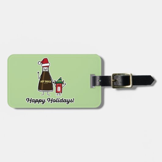 Soja Sauce Flasche Kind Weihnachten Weihnachten Gepäckanhänger (Vorderseite horizontal)