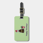 Soja Sauce Flasche Kind Weihnachten Weihnachten Gepäckanhänger (Vorderseite vertikal)