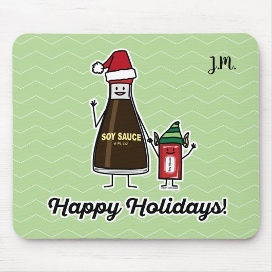Soja Sauce Flasche Kind Weihnachten Weihnachten Mousepad (Vorne)