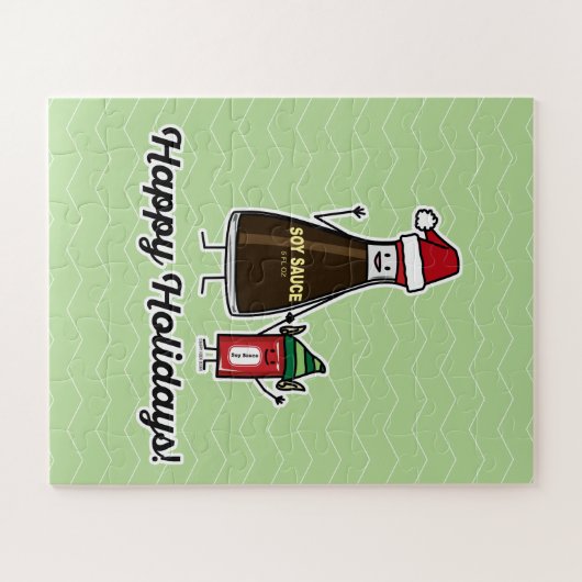 Soja Sauce Flasche Kind Weihnachten Weihnachten Puzzle (Horizontal)