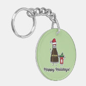 Soja Sauce Flasche Kind Weihnachten Weihnachten Schlüsselanhänger (Vorderseite links)