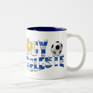 Sojabohnenöl Celeste Uruguay Flagge Futbol Zweifarbige Tasse
