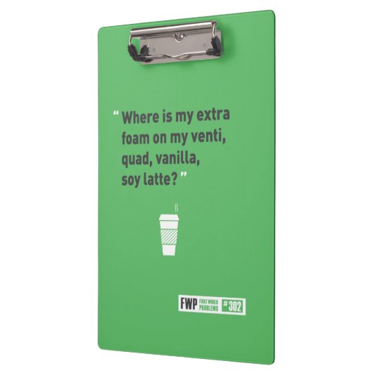 Sojabohnenöl Latté Klemmbrett (Links)