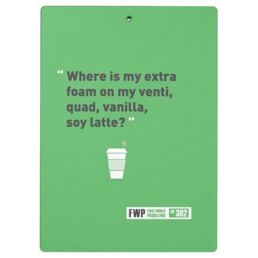 Sojabohnenöl Latté Klemmbrett (Rückseite)