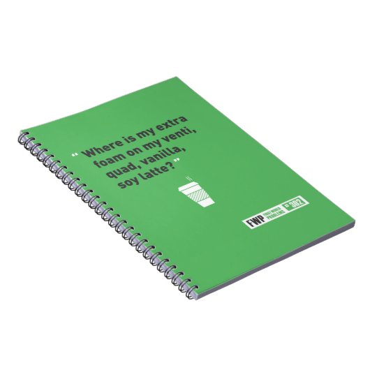 Sojabohnenöl Latté Notizblock (Rechte Seite)