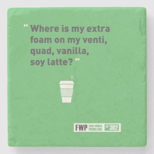 Sojabohnenöl Latté Steinuntersetzer (Vorderseite)