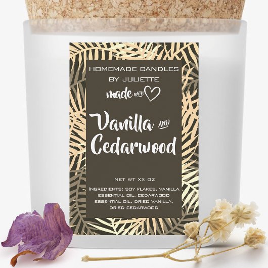 Sojakandalen Tropische Blätter Braunleaf-Verpackun Lebensmitteletikett