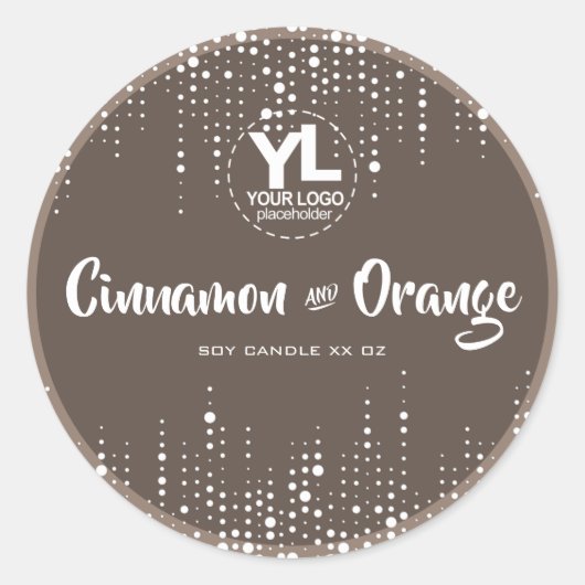 Sojakorben Verpackung Tropfrösche Glitzer braun Runder Aufkleber (Vorderseite)