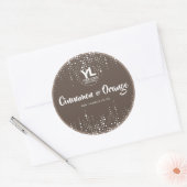 Sojakorben Verpackung Tropfrösche Glitzer braun Runder Aufkleber (Umschlag)