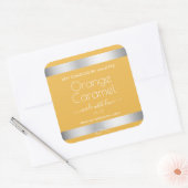 Sojakorbons Verpackungen Etiketten Silver Orange C Quadratischer Aufkleber (Umschlag)