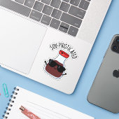 Sojasaucpun Aufkleber (Laptop mit iPhone)